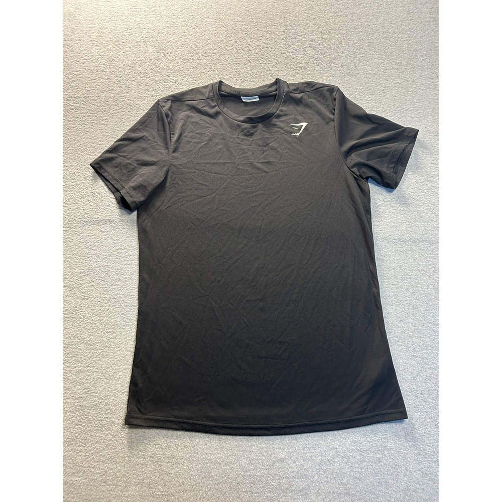 Gymshark Workout T-Shirt Mens Medium Black Short Sleeve Performance Athletic